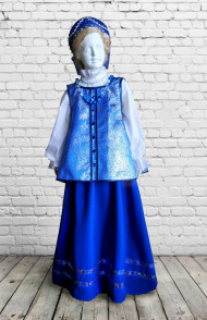 Царевна, костюм Царевны, русский народный синий, для девочки